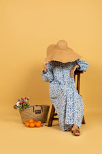 Load image into Gallery viewer, RESORT WEAR - Puffed Sleeve - Blue Floral