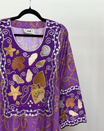 Load image into Gallery viewer, EMBROIDERY COLLECTION - Purple Star & Shell Charm Jalabiya