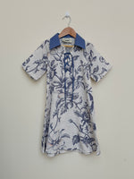 Load image into Gallery viewer, KIDS - RESORT WEAR - Tie Up Neckline - Light Blue Flowers