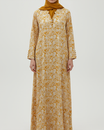 Load image into Gallery viewer, Cotton Slub Yellow Tropical Jalabiya