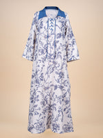 Load image into Gallery viewer, RESORT WEAR - Tie Up Neckline - Light Blue Flowers