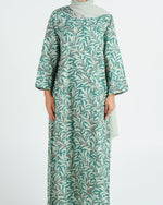 Load image into Gallery viewer, Indian Cotton Small Twisted Pleats +Shailah - Green Leaves