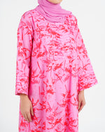 Load image into Gallery viewer, Indian Cotton Large Twisted Pleats +Shailah - Vivid Pink & Red