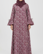 Load image into Gallery viewer, Classic Waist Ribbons Jalabiya M006 - Red and White Flowers