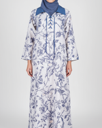 Load image into Gallery viewer, RESORT WEAR - Tie Up Neckline - Light Blue Flowers