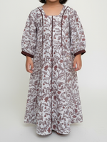Load image into Gallery viewer, KIDS RESORT WEAR - RESORT WEAR - Puffed Sleeve - Brown Floral