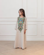 Load image into Gallery viewer, KIDS Pure Linen Embroidery Jalabiya - Beige