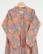 Load image into Gallery viewer, Turkish Cotton Tie-Up neckline Jalabiya +Shailah - Orange Roses Garden