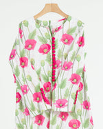 Load image into Gallery viewer, Indian Cotton Decorative Buttons +Shailah - Fuchsia Poppy Print
