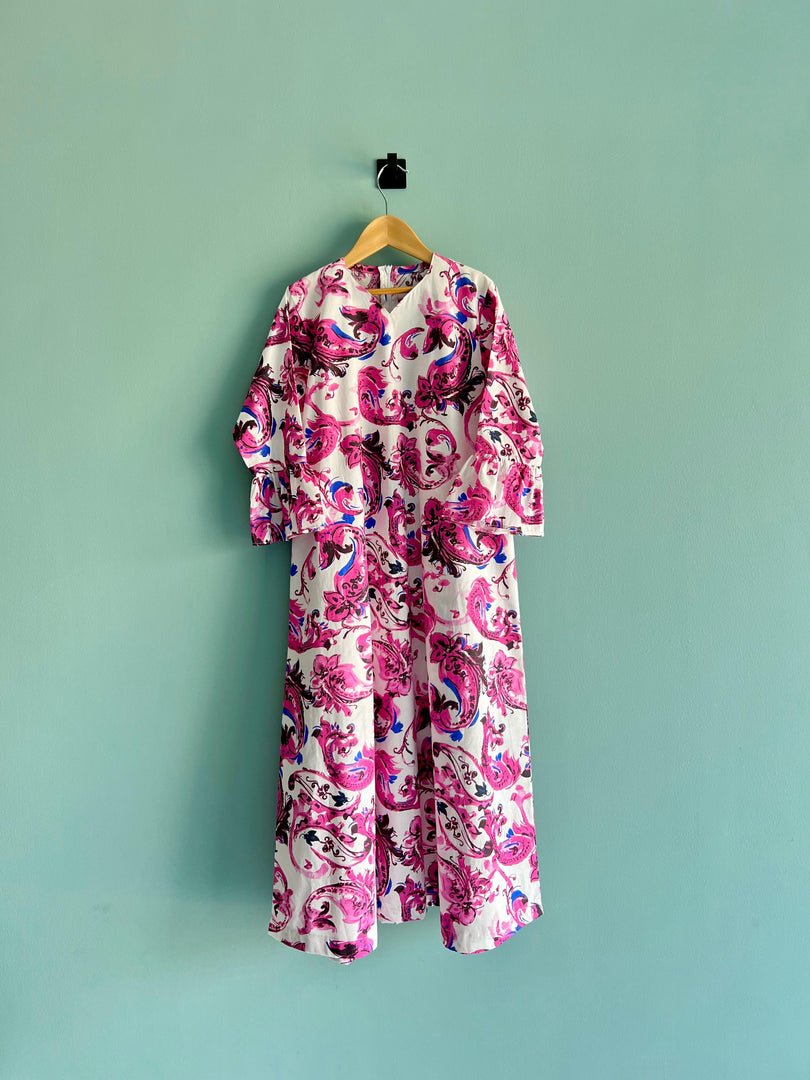 KIDS Flounce Sleeves Jalabiya M008 - Pink