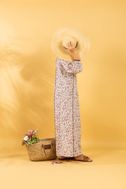 RESORT WEAR - Puffed Sleeve - Brown Floral
