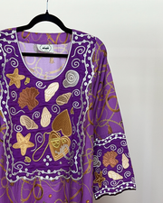 EMBROIDERY COLLECTION - Purple Star & Shell Charm Jalabiya