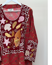 EMBROIDERY COLLECTION - Red Star & Shell Charm Jalabiya