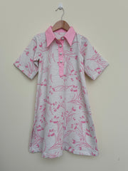 KIDS RESORT WEAR - Shirt Collar - Baby Pink