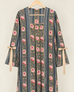 Load image into Gallery viewer, Pleated Tie Sleeve Jalabiya - Grey