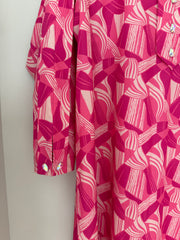 BEDAZZLED COLLECTION - Pleated V-neck Jalabiya - Abstract Ribbon