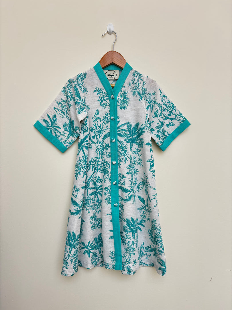 KIDS - RESORT WEAR - Front Buttons - Tropical Turquoise