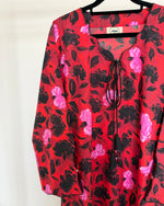 Load image into Gallery viewer, BEDAZZLED COLLECTION - Waves Jalabiya - Red Floral