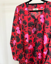 BEDAZZLED COLLECTION - Waves Jalabiya - Red Floral