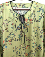 BEDAZZLED COLLECTION - French Sleeve Jalabiya - Sage Green Floral