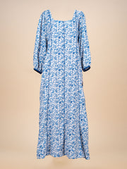 RESORT WEAR - Puffed Sleeve - Blue Floral