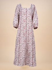RESORT WEAR - Puffed Sleeve - Brown Floral