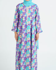 Indian Cotton Pleated Front Panels - Abstract Bloom Print
