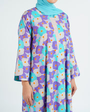Indian Cotton Pleated Front Panels - Abstract Bloom Print