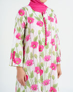 Load image into Gallery viewer, Indian Cotton Decorative Buttons - Fuchsia Poppy Print
