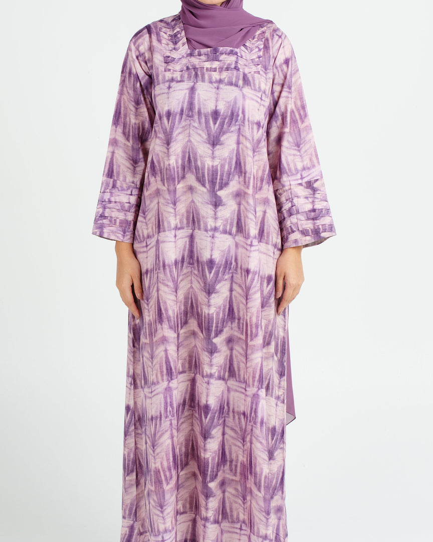 Indian Cotton Small Twisted Pleats - Lavender Tie-Die
