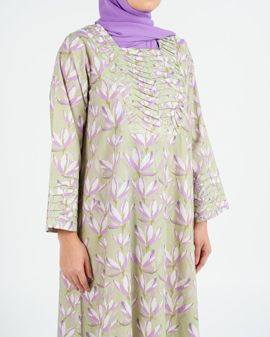 Indian Cotton Large Twisted Pleats - Pastel Iris
