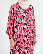 Load image into Gallery viewer, Rayon Black and Red Flowers
