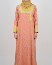 ZARI COLLECTION - Floral Peach Jalabiya