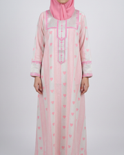 ZARI COLLECTION - Blush Heart Stripe Jalabiya