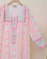 ZARI COLLECTION - Blush Heart Stripe Jalabiya
