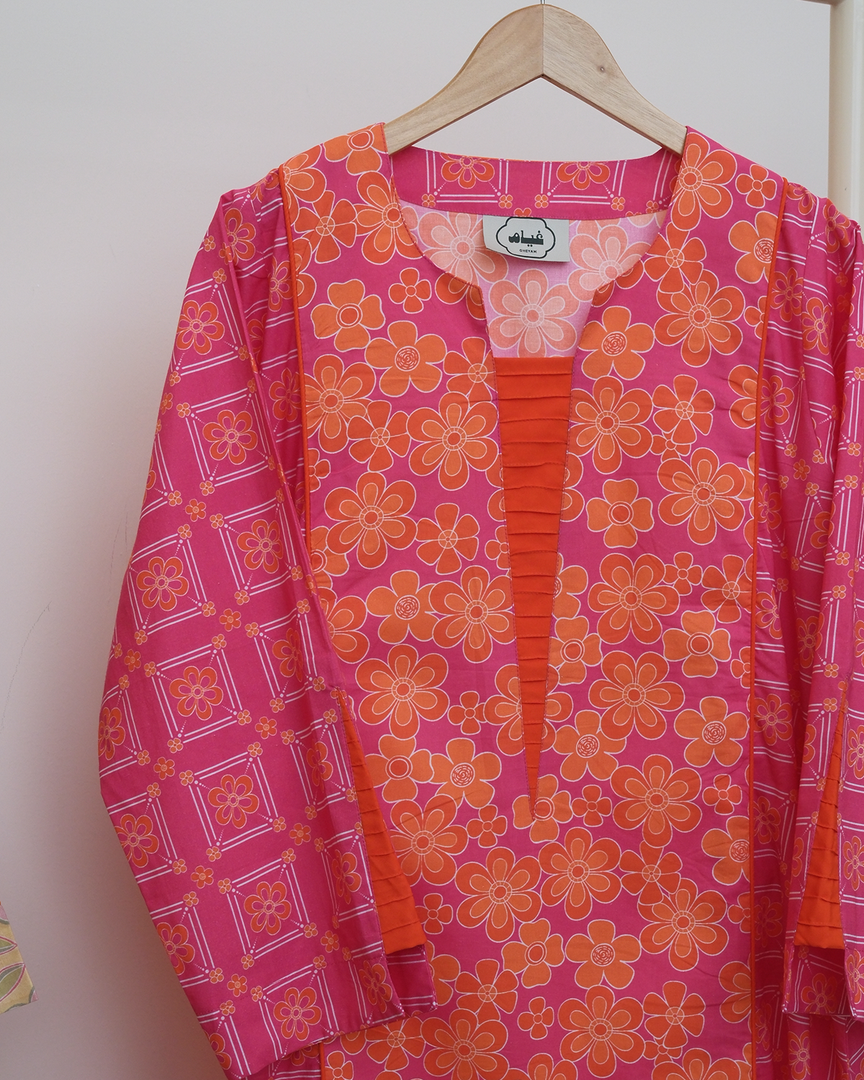 MYAZAA COLLECTION - Orange and Pink 2 Jalabiya