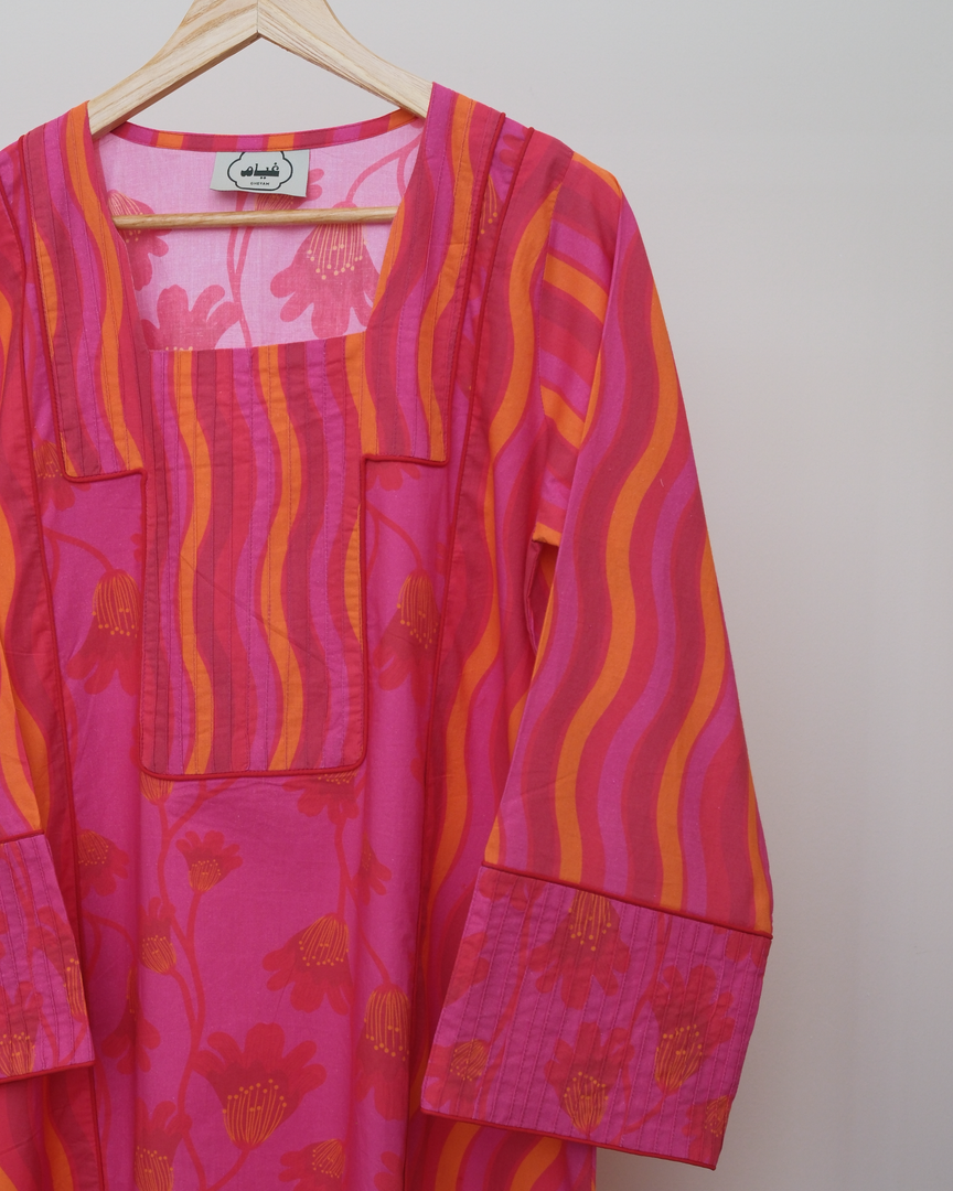 MYAZAA COLLECTION - Orange and Pink 3 Jalabiya