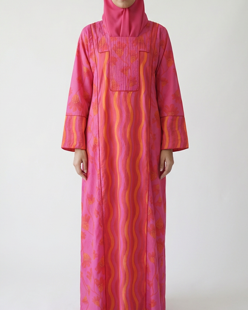 MYAZAA COLLECTION - Orange and Pink 4 Jalabiya