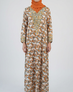 Load image into Gallery viewer, Embroidery Jalabiya - Orange Chains