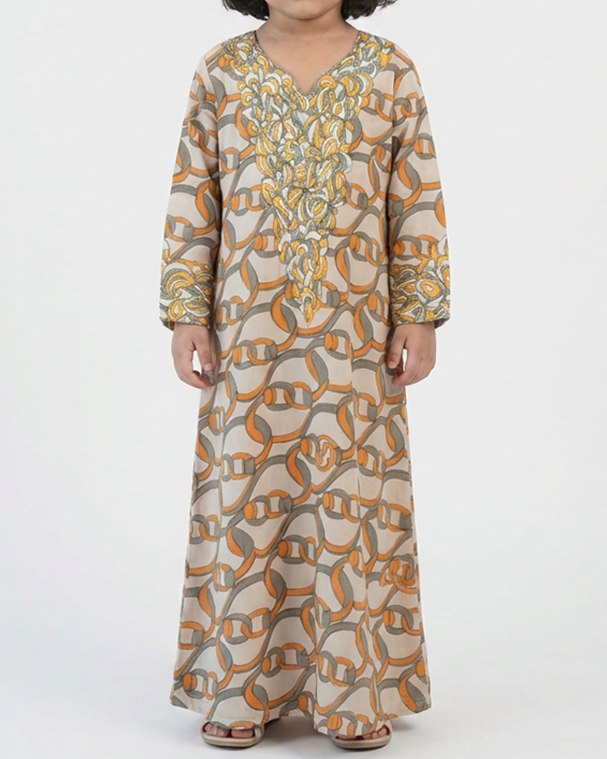 KIDS EMBROIDERY COLLECTION - Orange Chains