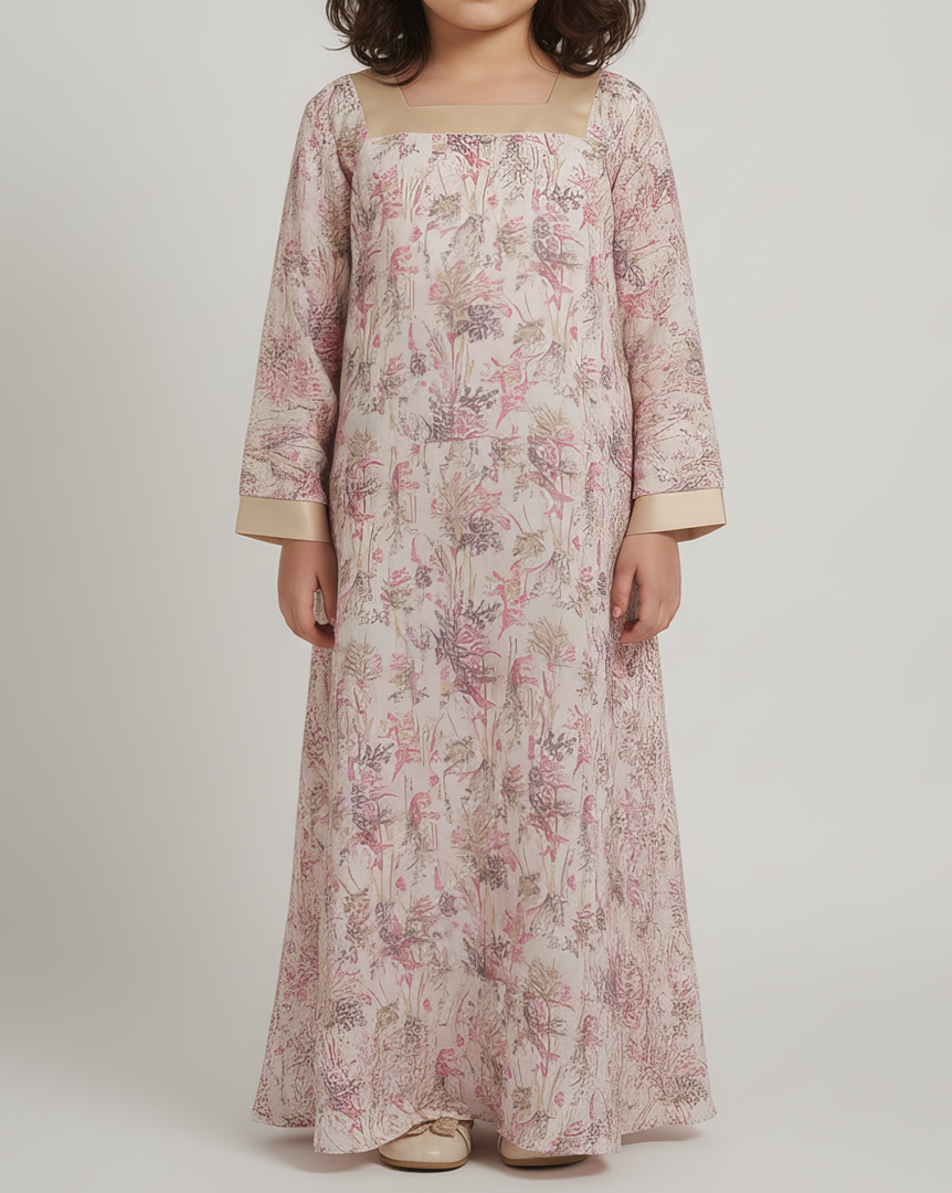 KIDS Buttoned Sleeve - Red Golden Leaves