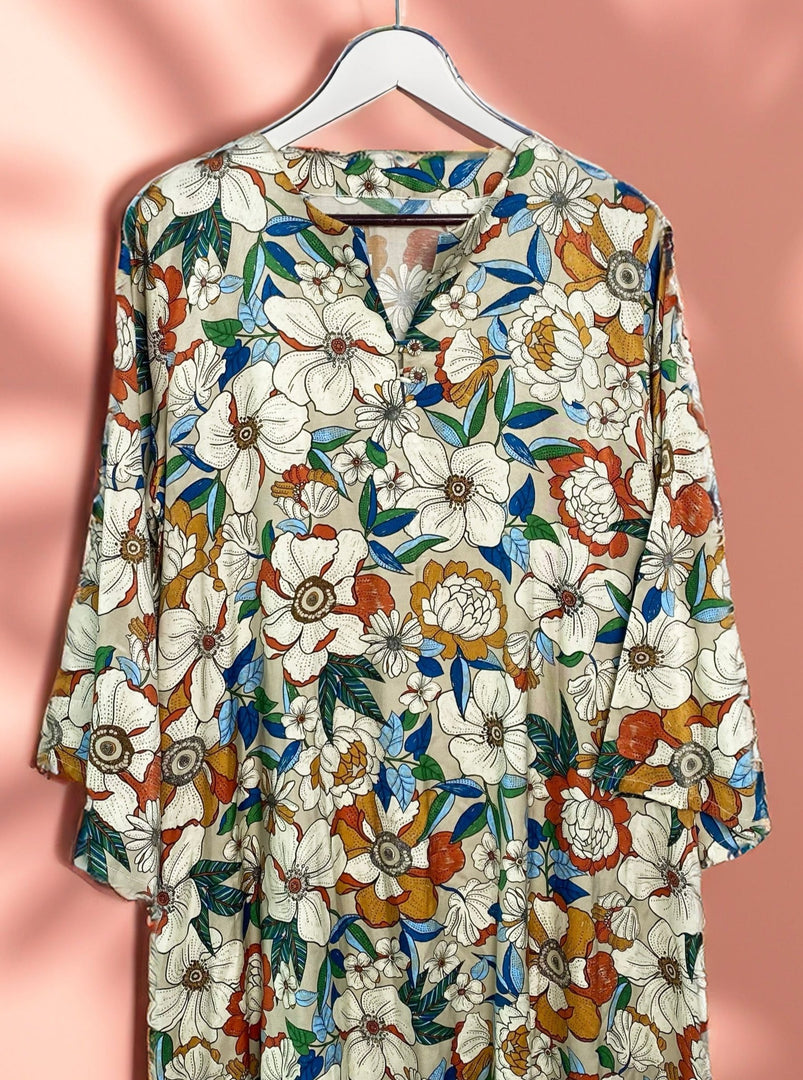 Bell Sleeves Jalabiya - Floral