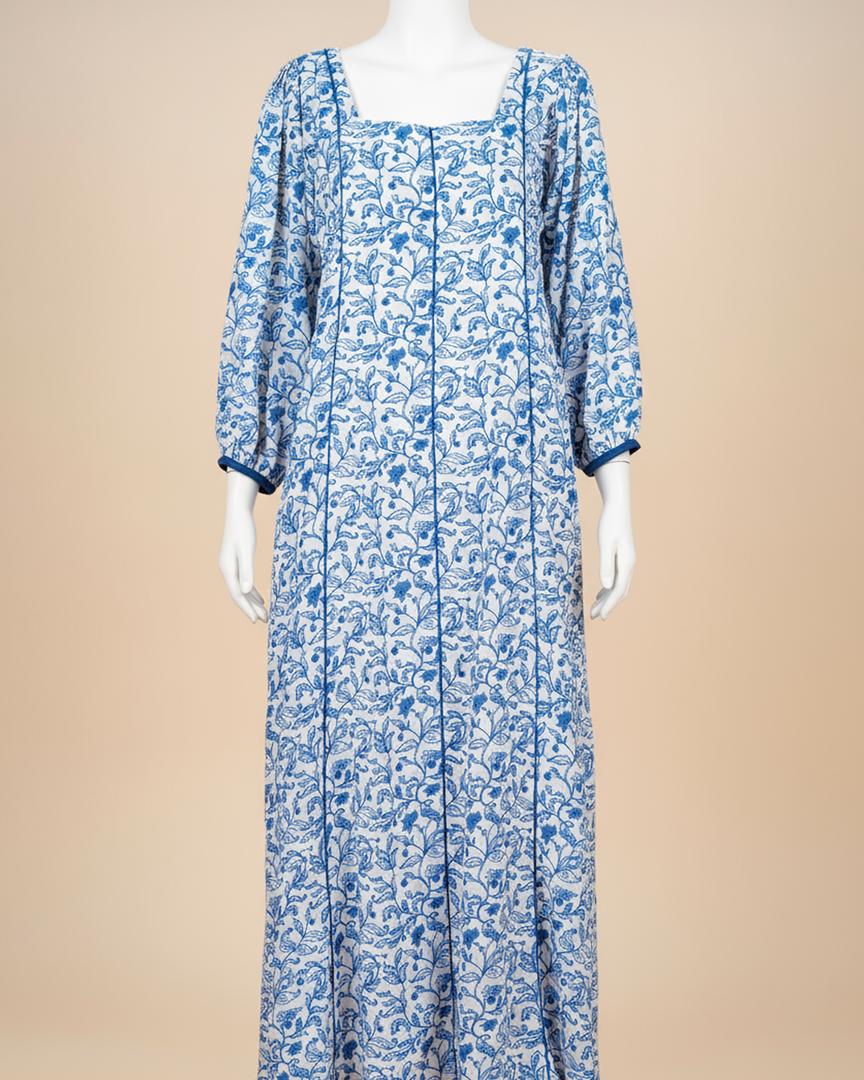 RESORT WEAR - Puffed Sleeve - Blue Floral