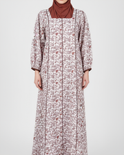 RESORT WEAR - Puffed Sleeve - Brown Floral