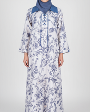 RESORT WEAR - Tie Up Neckline - Light Blue Flowers