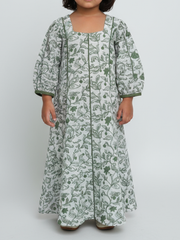 KIDS RESORT WEAR - RESORT WEAR - Puffed Sleeve - Green Floral