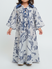 KIDS - RESORT WEAR - Tie Up Neckline - Light Blue Flowers