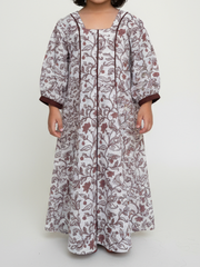 KIDS RESORT WEAR - RESORT WEAR - Puffed Sleeve - Brown Floral