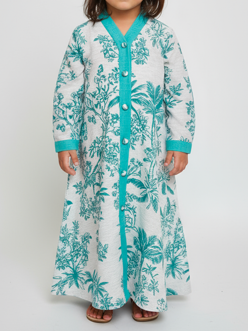 KIDS - RESORT WEAR - Front Buttons - Tropical Turquoise