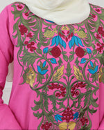 Load image into Gallery viewer, Pure Linen Embroidery Jalabiya - Pink